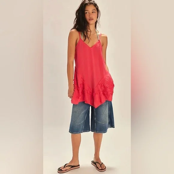 NWT FREE PEOPLE FREE EST TYLA TUNIC TART BERRY - Picture 1 of 4